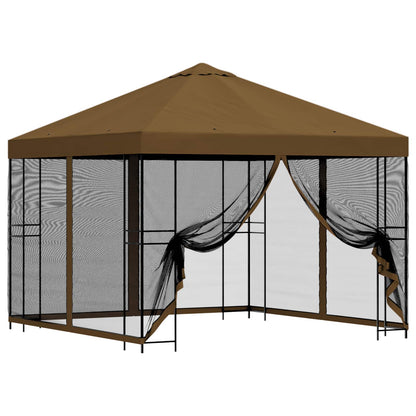 Garden Gazebo with Sidewalls 3 x 3 m Taupe Polyester and Steel