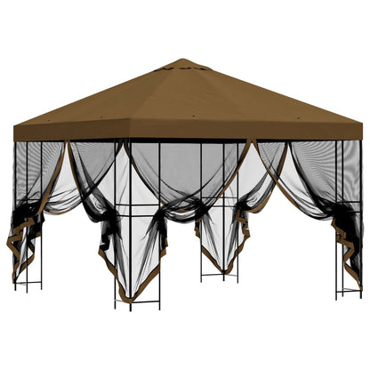 Garden Gazebo with Sidewalls 3 x 3 m Taupe Polyester and Steel