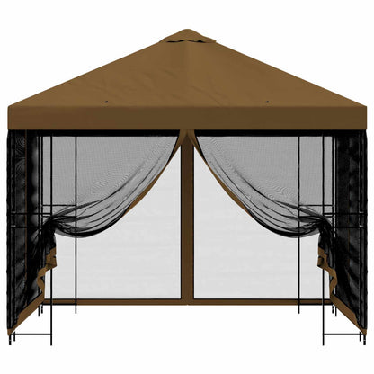 Garden Gazebo with Sidewalls 3 x 3 m Taupe Polyester and Steel