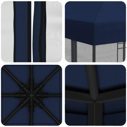 Garden Gazebo with Sidewalls 3 x 3 m Blue Polyester and Steel