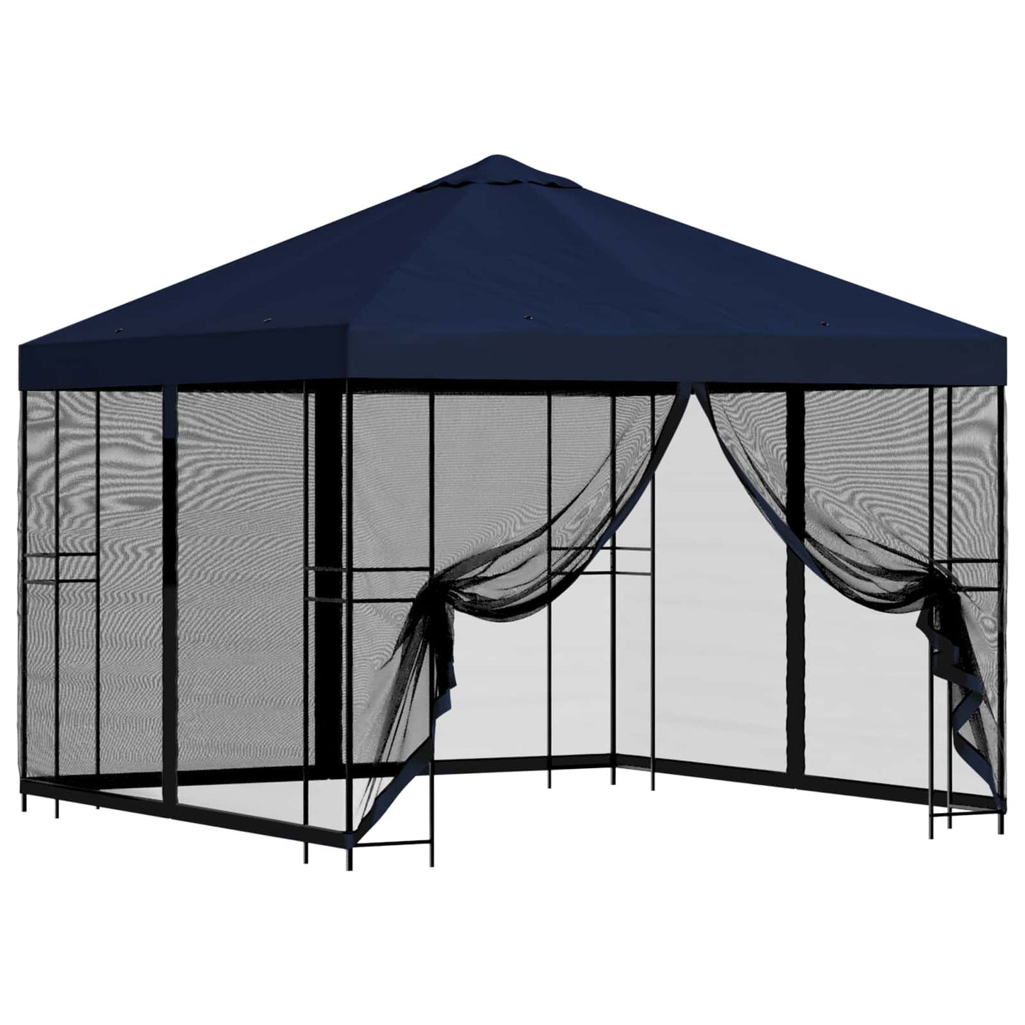Garden Gazebo with Sidewalls 3 x 3 m Blue Polyester and Steel