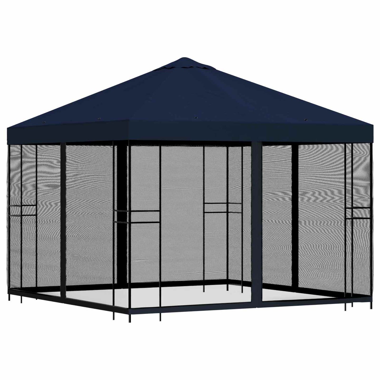 Garden Gazebo with Sidewalls 3 x 3 m Blue Polyester and Steel