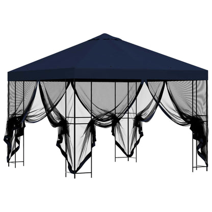 Garden Gazebo with Sidewalls 3 x 3 m Blue Polyester and Steel