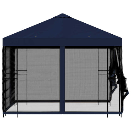 Garden Gazebo with Sidewalls 3 x 3 m Blue Polyester and Steel