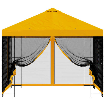 Garden Gazebo with Sidewalls 3 x 3 m Yellow Polyester and Steel