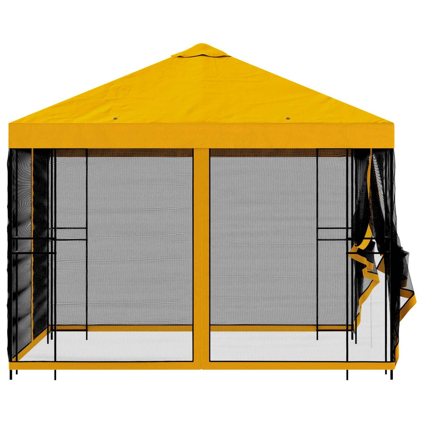 Garden Gazebo with Sidewalls 3 x 3 m Yellow Polyester and Steel