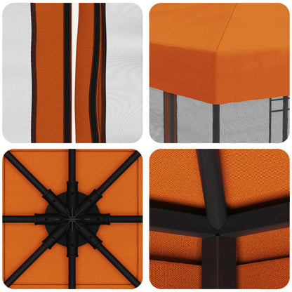 Garden Gazebo with Sidewalls 3 x 3 m Orange Polyester and Steel
