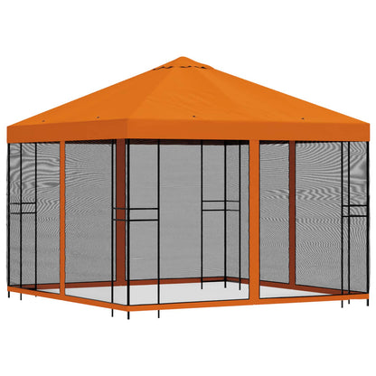 Garden Gazebo with Sidewalls 3 x 3 m Orange Polyester and Steel