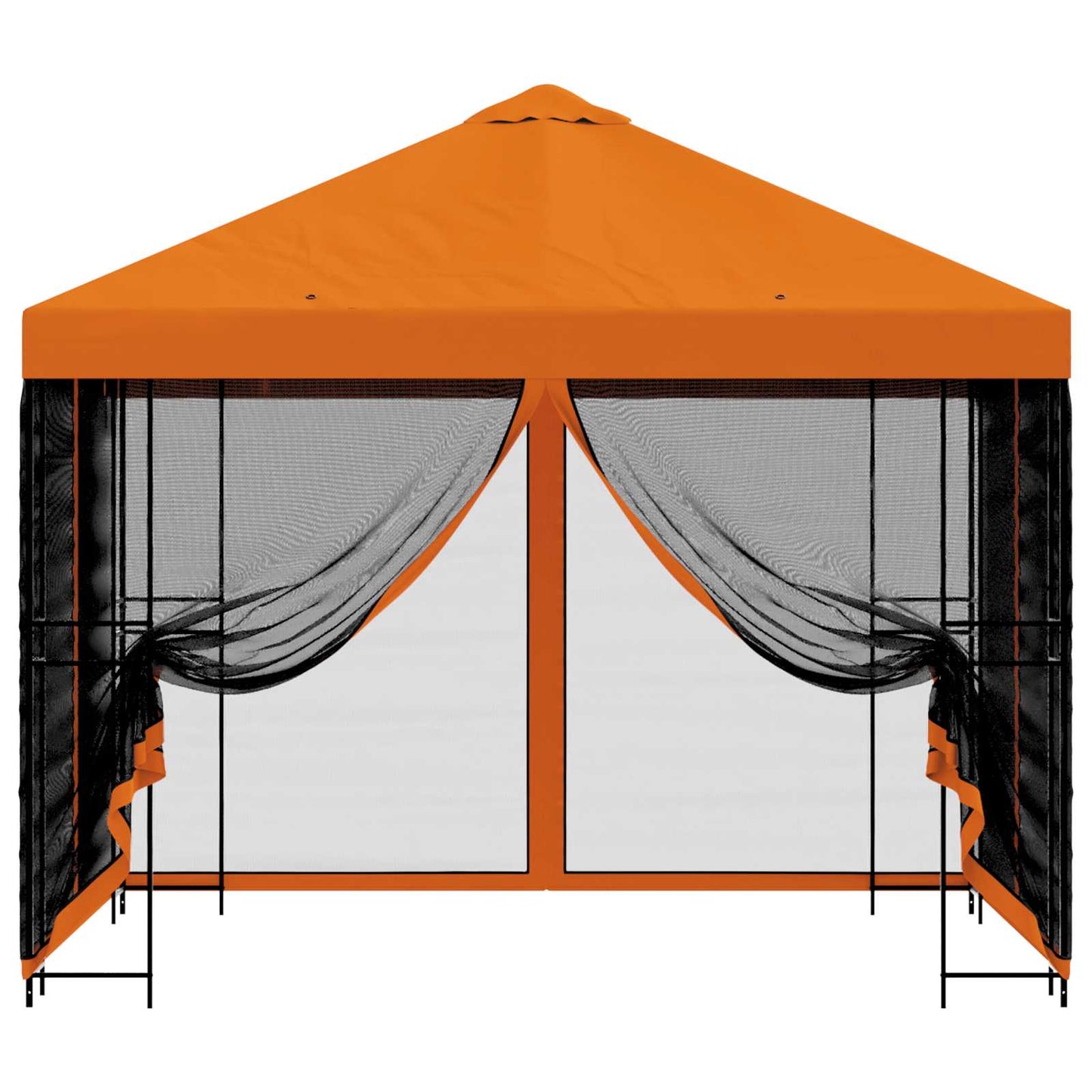 Garden Gazebo with Sidewalls 3 x 3 m Orange Polyester and Steel