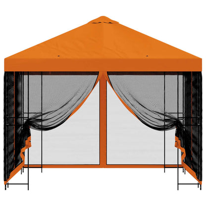 Garden Gazebo with Sidewalls 3 x 3 m Orange Polyester and Steel