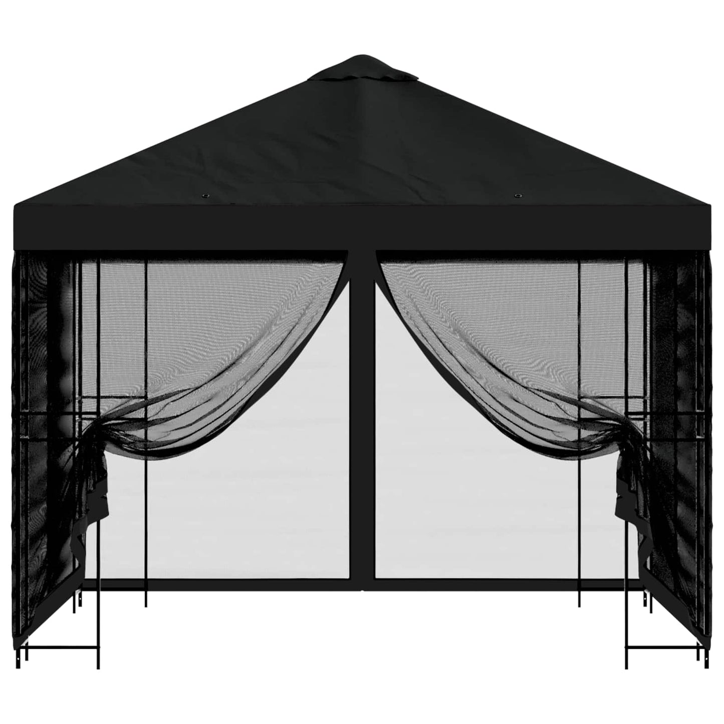 Garden Gazebo with Sidewalls 3 x 3 m Black Polyester and Steel