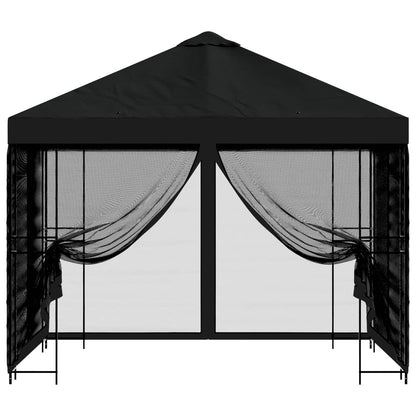 Garden Gazebo with Sidewalls 3 x 3 m Black Polyester and Steel