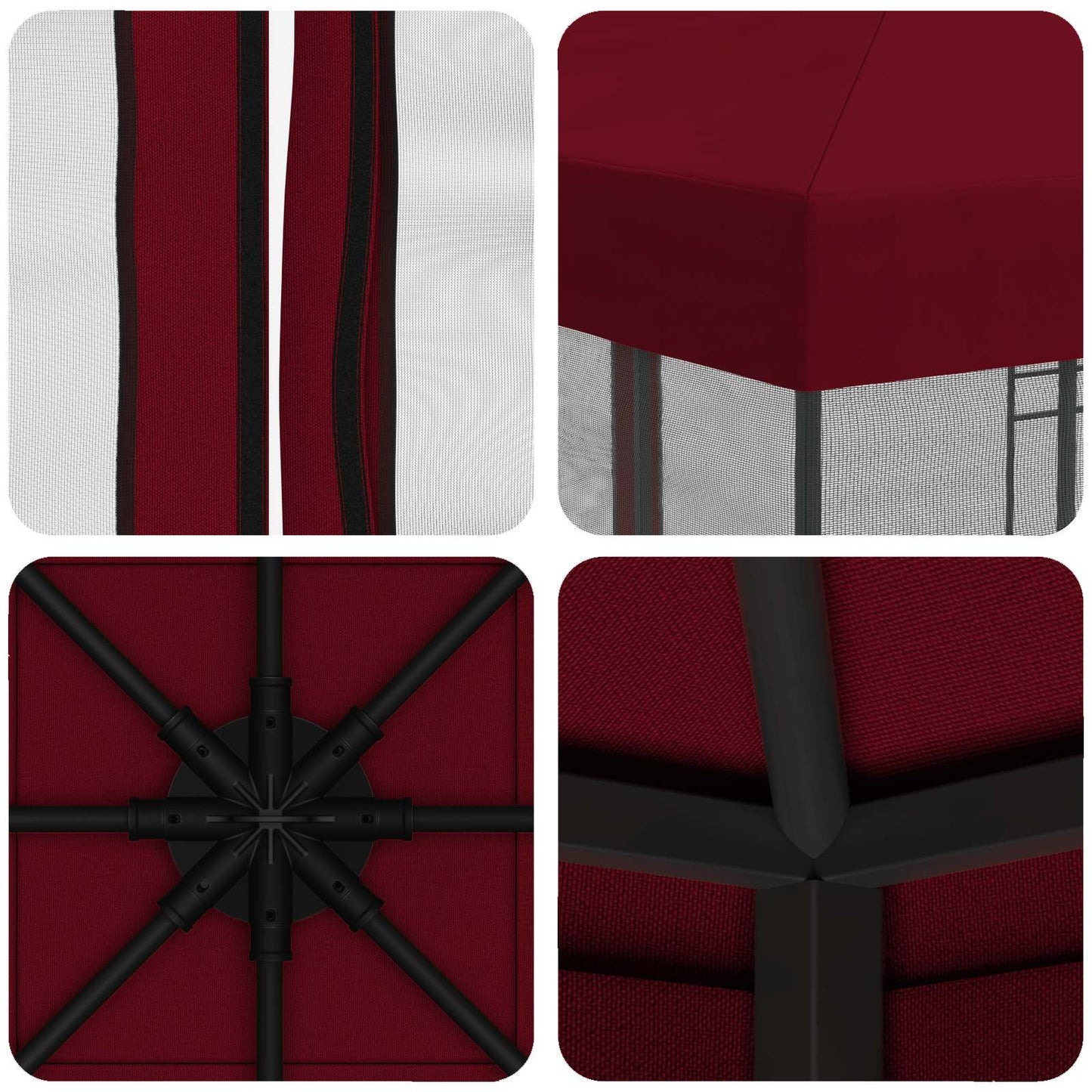 Garden Gazebo with Sidewalls 3 x 3 m Burgundy