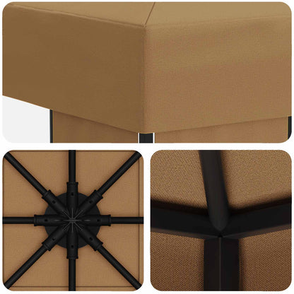 Gazebo 3 x 3 m Beige Polyester and Steel 190 gsm