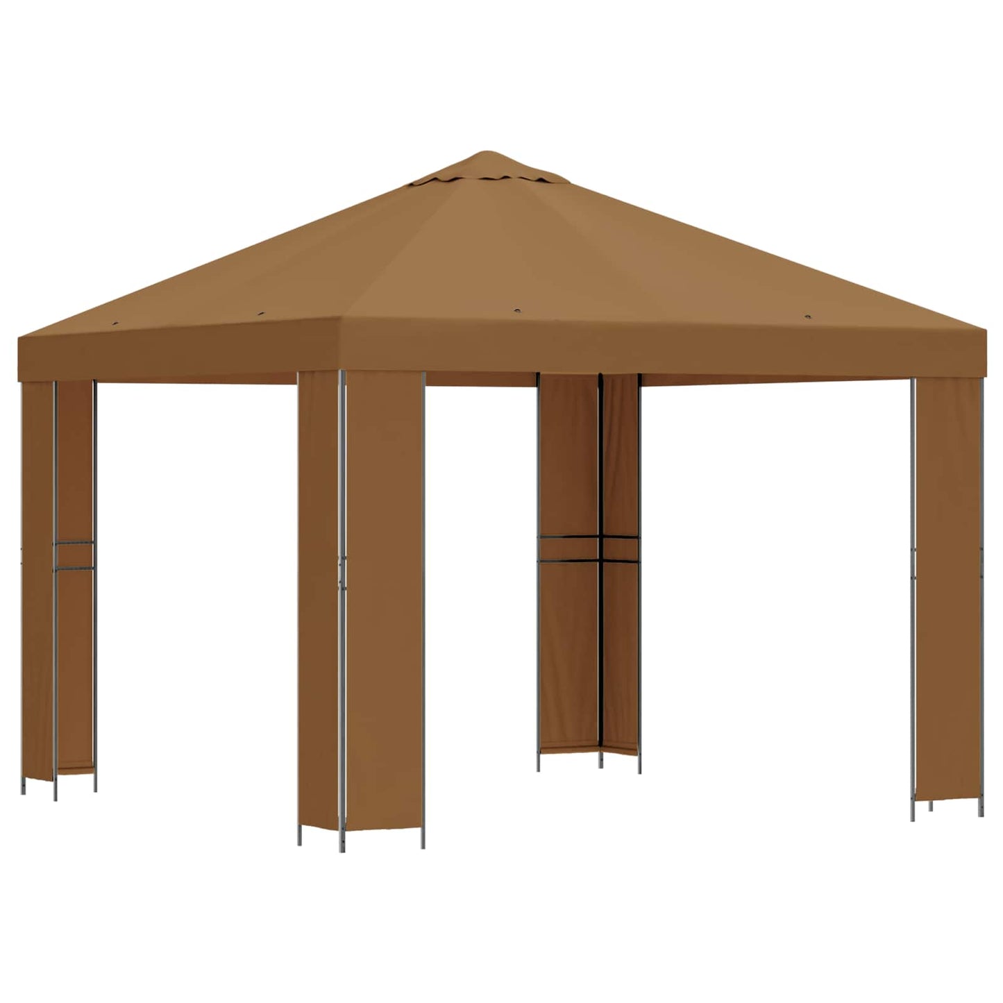 Gazebo 3 x 3 m Beige Polyester and Steel 190 gsm