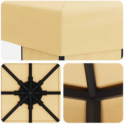 Gazebo 3 x 3 m Cream Polyester and Steel 190 gsm