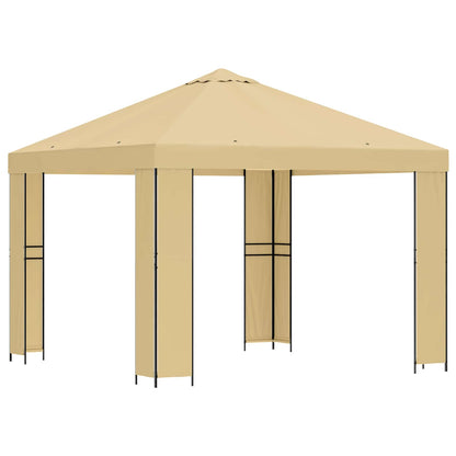 Gazebo 3 x 3 m Cream Polyester and Steel 190 gsm