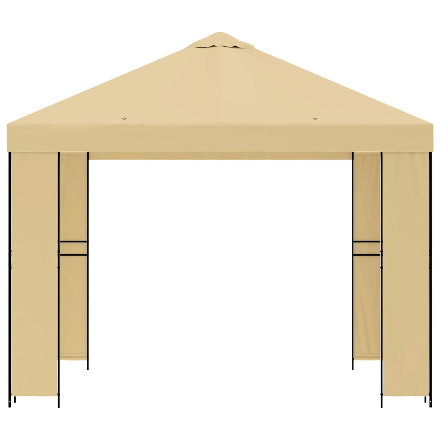 Gazebo 3 x 3 m Cream Polyester and Steel 190 gsm