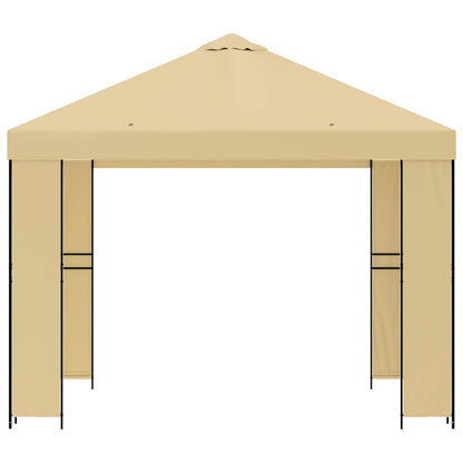 Gazebo 3 x 3 m Cream Polyester and Steel 190 gsm
