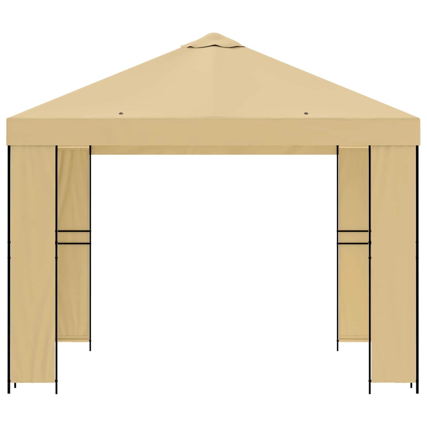 Gazebo 3 x 3 m Cream Polyester and Steel 190 gsm