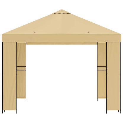 Gazebo 3 x 3 m Cream Polyester and Steel 190 gsm