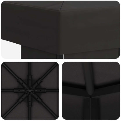 Gazebo 3 x 3 m Anthracite Polyester and Steel 190 gsm