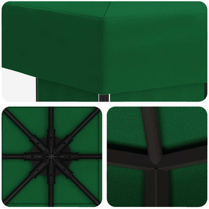 Gazebo 3 x 3 m Green Polyester and Steel 190 gsm