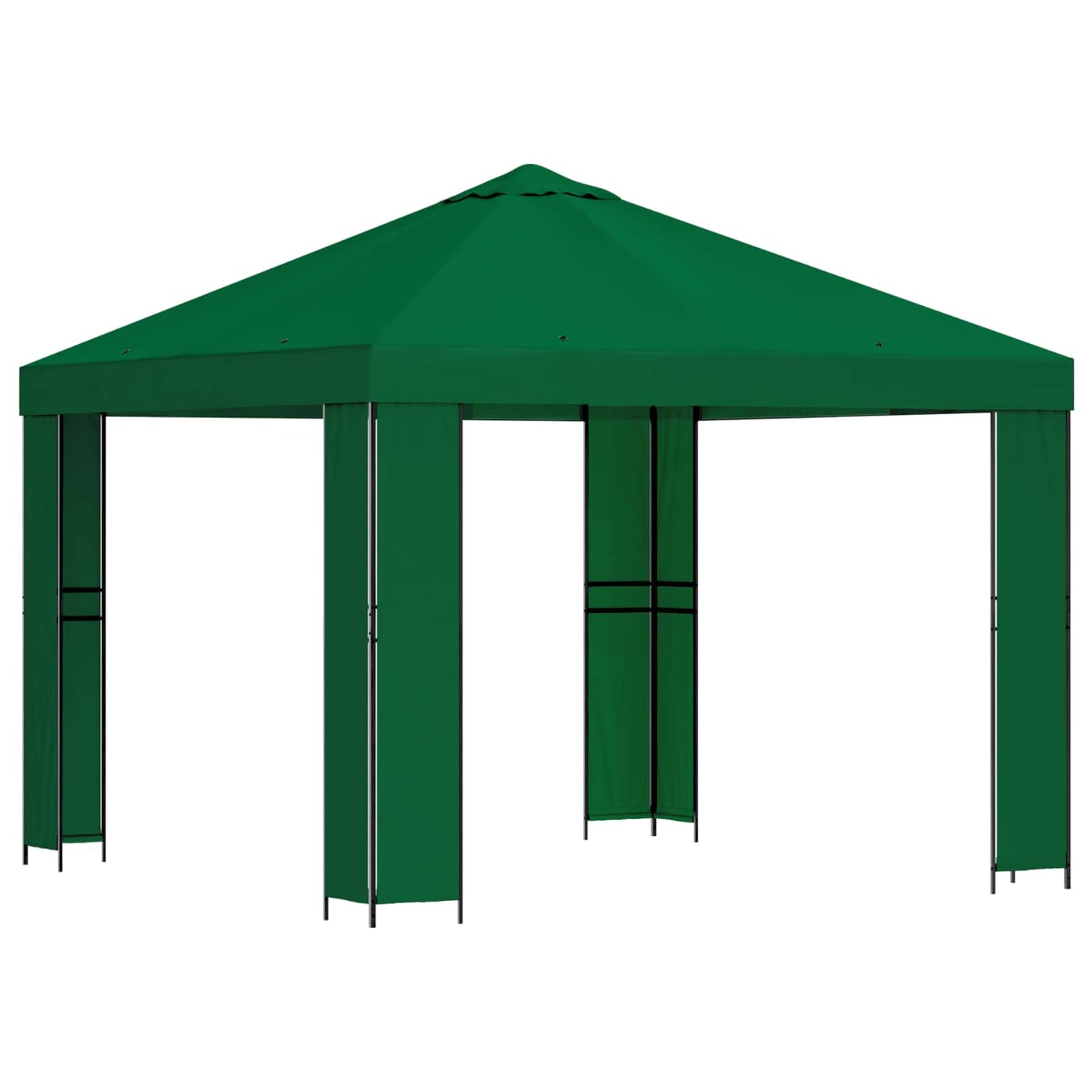 Gazebo 3 x 3 m Green Polyester and Steel 190 gsm