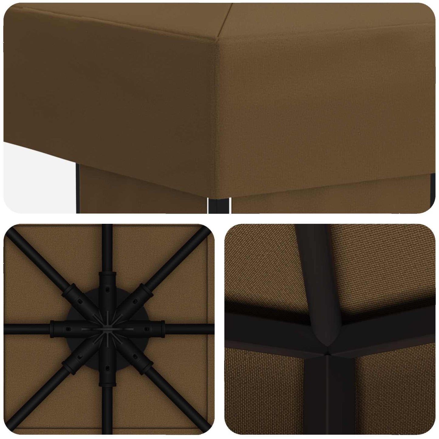 Gazebo 3 x 3 m Taupe Polyester and Steel 190 gsm