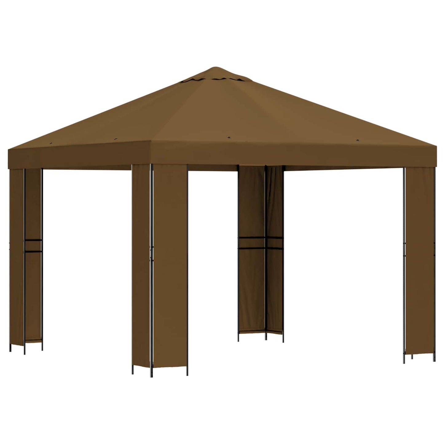 Gazebo 3 x 3 m Taupe Polyester and Steel 190 gsm