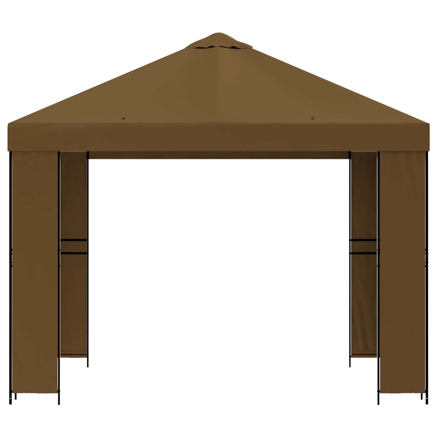 Gazebo 3 x 3 m Taupe Polyester and Steel 190 gsm