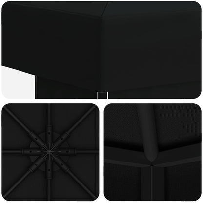Gazebo 3 x 3 m Black Polyester and Steel 190 gsm