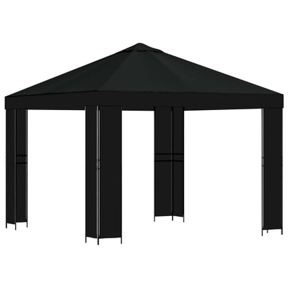 Gazebo 3 x 3 m Black Polyester and Steel 190 gsm