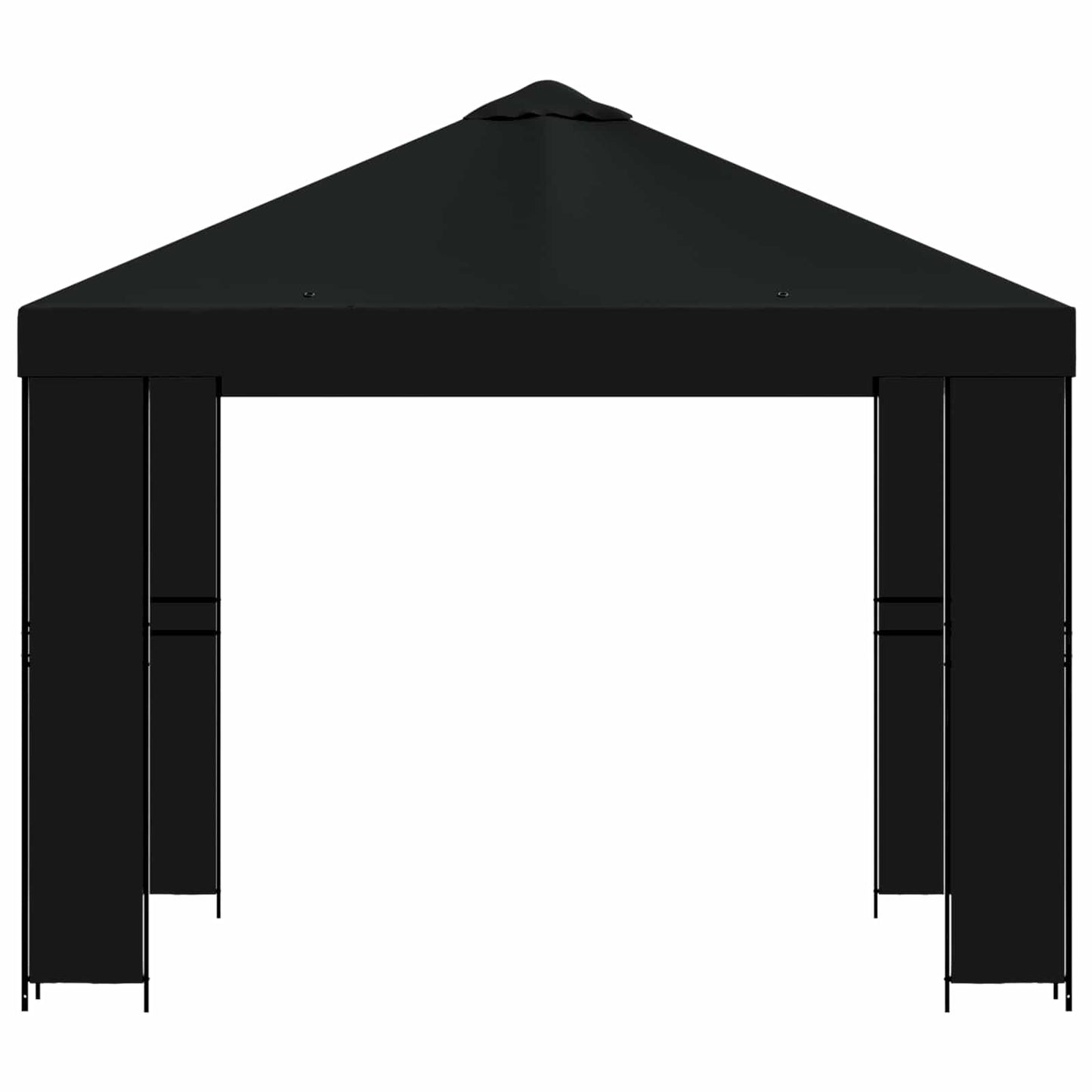 Gazebo 3 x 3 m Black Polyester and Steel 190 gsm