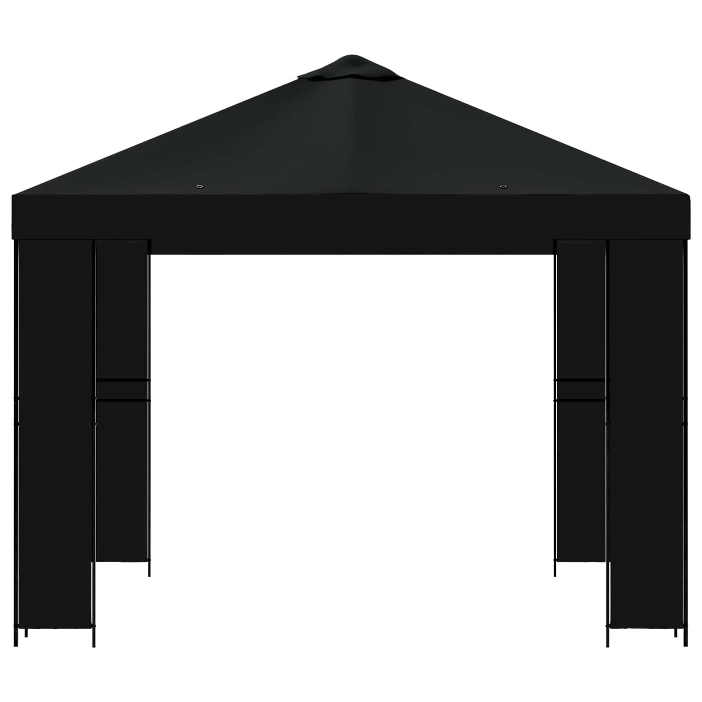 Gazebo 3 x 3 m Black Polyester and Steel 190 gsm