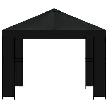 Gazebo 3 x 3 m Black Polyester and Steel 190 gsm