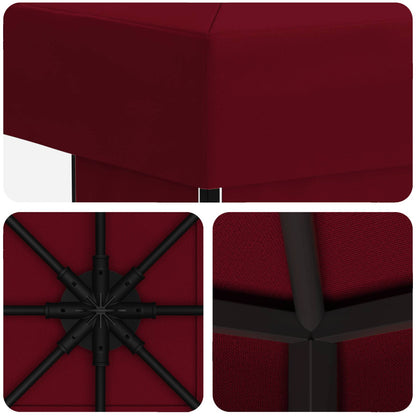Gazebo 3 x 3 m Burgundy Polyester and Steel 190 gsm