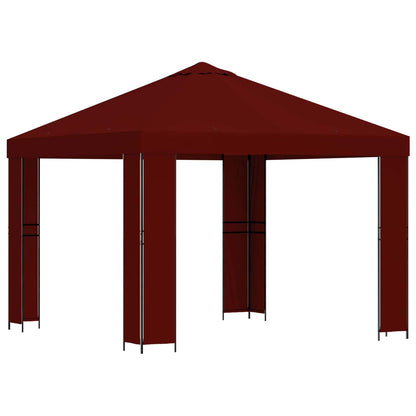 Gazebo 3 x 3 m Burgundy Polyester and Steel 190 gsm