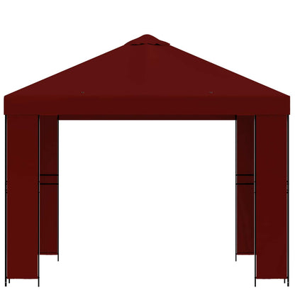 Gazebo 3 x 3 m Burgundy Polyester and Steel 190 gsm