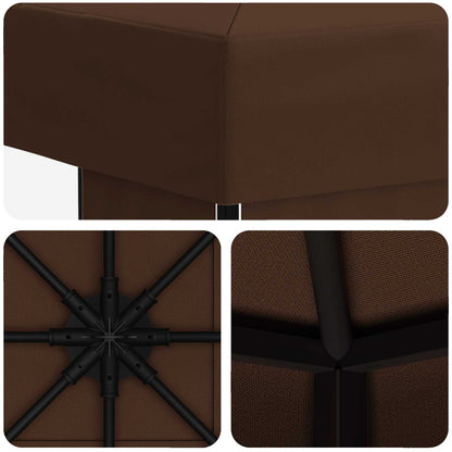 Gazebo 3 x 3 m Brown Polyester and Steel 190 gsm