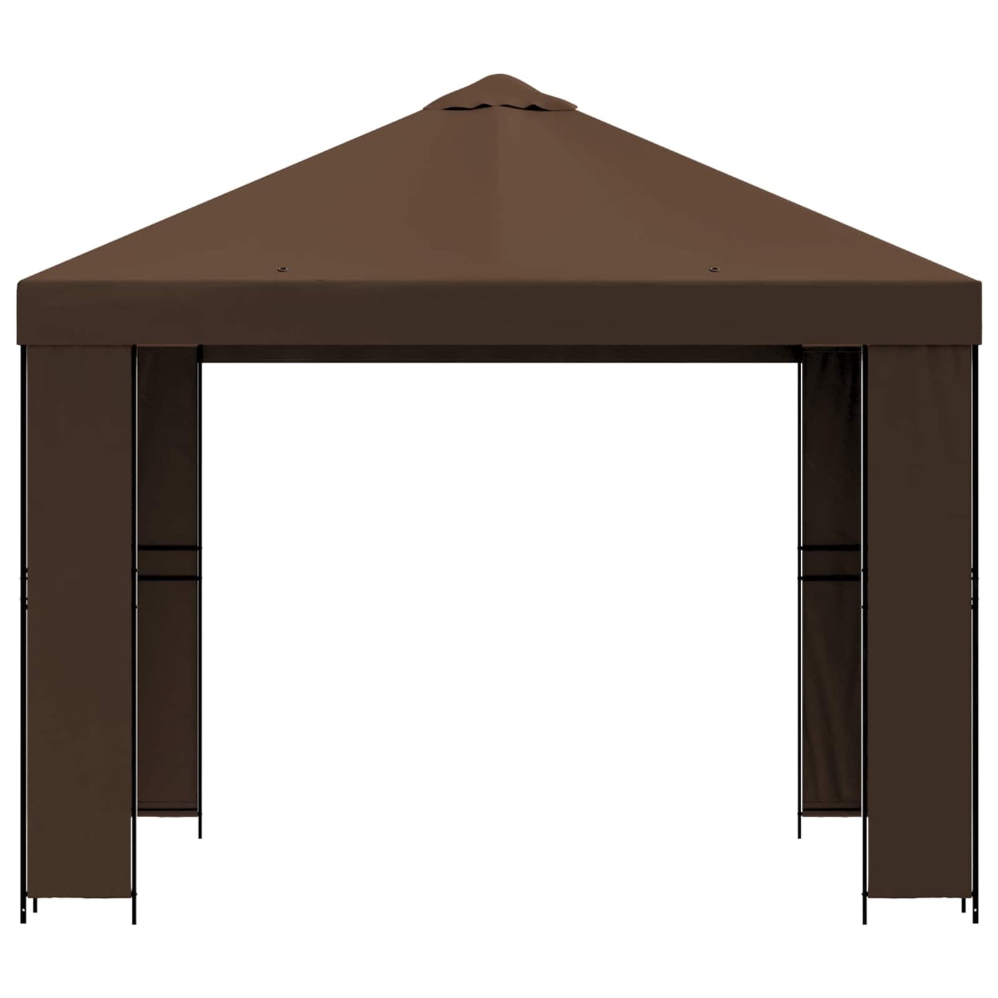 Gazebo 3 x 3 m Brown Polyester and Steel 190 gsm