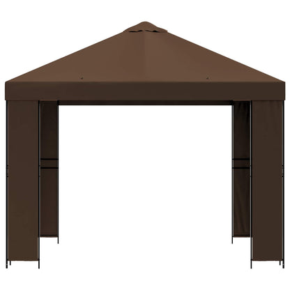 Gazebo 3 x 3 m Brown Polyester and Steel 190 gsm