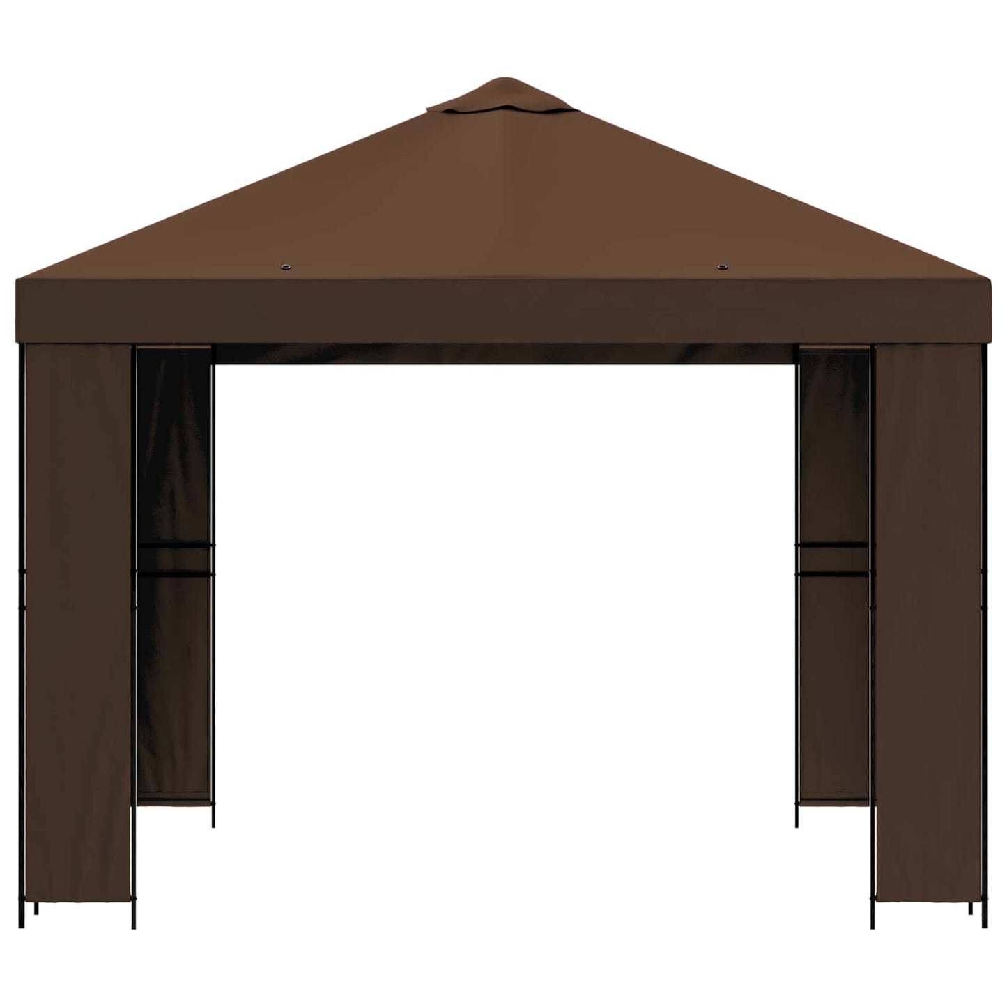Gazebo 3 x 3 m Brown Polyester and Steel 190 gsm