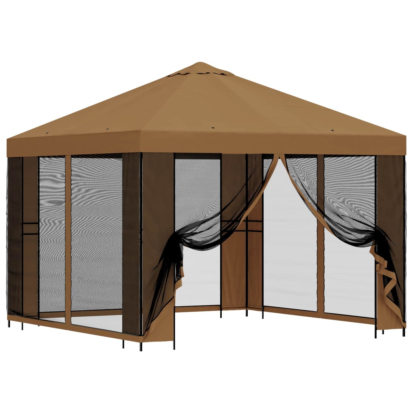 Garden Gazebo with Sidewalls 3 x 3 m Beige Polyester and Steel
