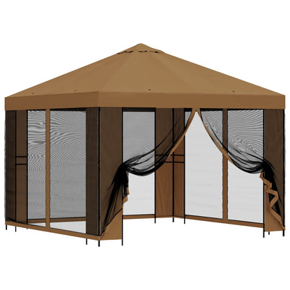 Garden Gazebo with Sidewalls 3 x 3 m Beige Polyester and Steel
