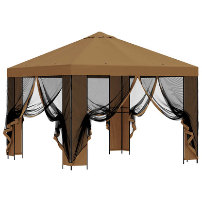 Garden Gazebo with Sidewalls 3 x 3 m Beige Polyester and Steel