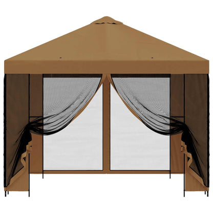 Garden Gazebo with Sidewalls 3 x 3 m Beige Polyester and Steel