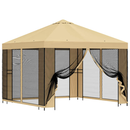 Garden Gazebo with Sidewalls 3 x 3 m Cream Polyester and Steel