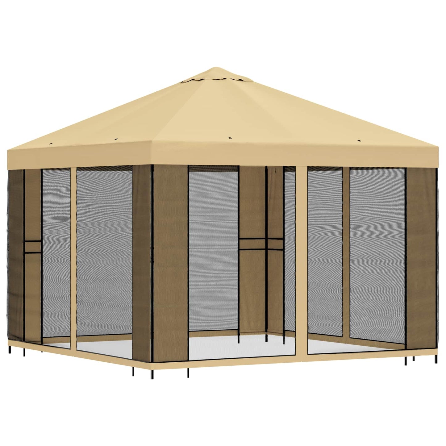 Garden Gazebo with Sidewalls 3 x 3 m Cream Polyester and Steel
