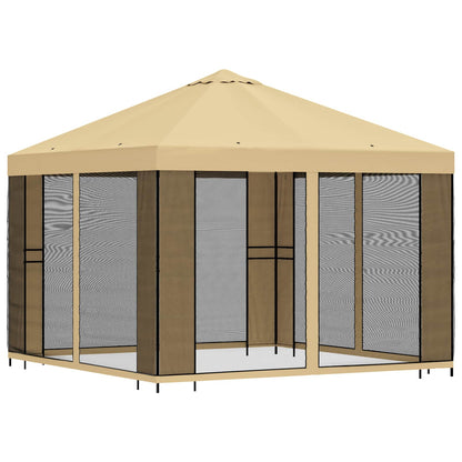 Garden Gazebo with Sidewalls 3 x 3 m Cream Polyester and Steel